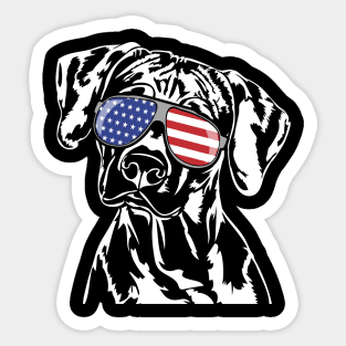 Funny Proud Rhodesian Ridgeback American Flag sunglasses Sticker